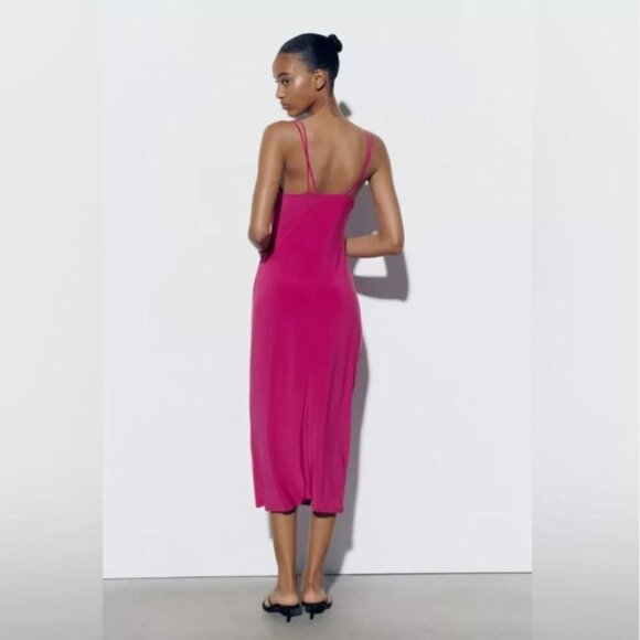 ZARA DRESS WITH DRAPED NECKLINE SIZE S 1165 134 630 - Picture 2 of 2